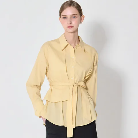 [데코][데코(DECO)] 언발 변형 셔츠형 블라우스 (택가격 319000