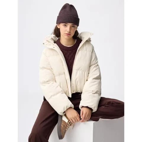 유니클로 GU 웜 패딩 코듀로이 블루종