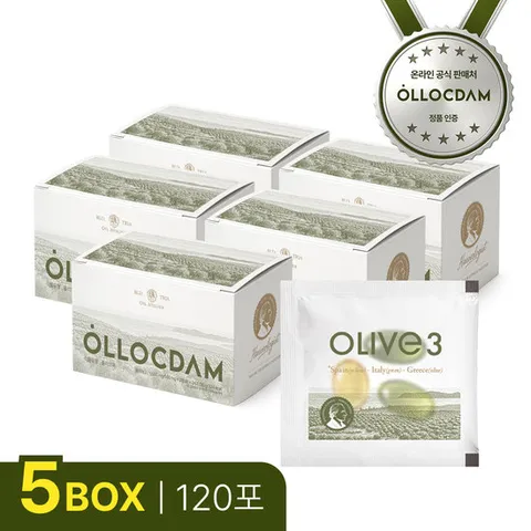 올록담 올리브3 지중해 올리브오일 5박스 (120포*3캡슐) / 엑스트라버진 올리브오일3
