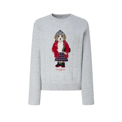 [ 현대백화점 ]헤지스레이디스 (HSSW5D917) 해리 자수 울100 케이블 풀오버