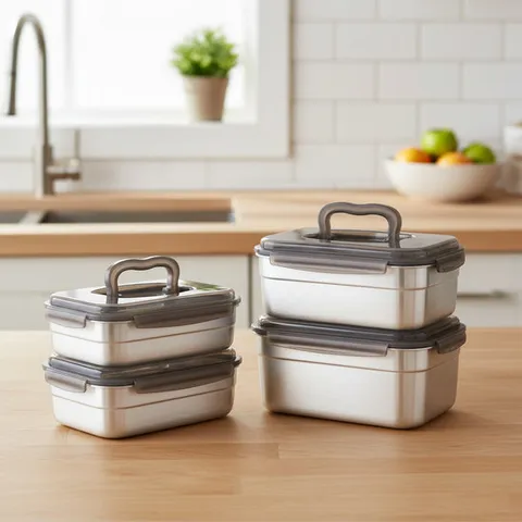 쿡위즈 베이직 김치통 4종세트 (핸디1호 2개, 핸디2호 2개)