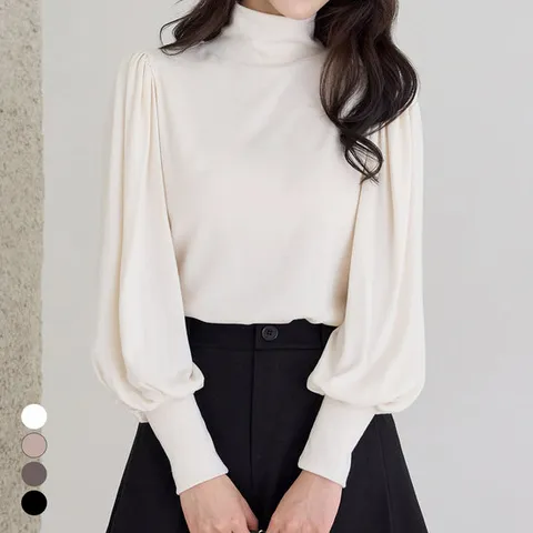 [모리스커밍홈] 하이넥 퍼프소매 티셔츠_M2511TS104C