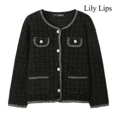 [ 롯데백화점 ]릴리립스  펄 트위드 니트 가디건 (YLAKG002)