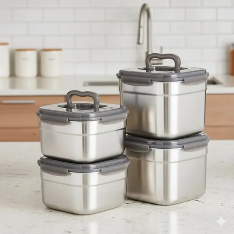 쿡위즈 알뜰 실속형 김치통 4종세트 (정사각1호 2개, 정사각2호 2개)