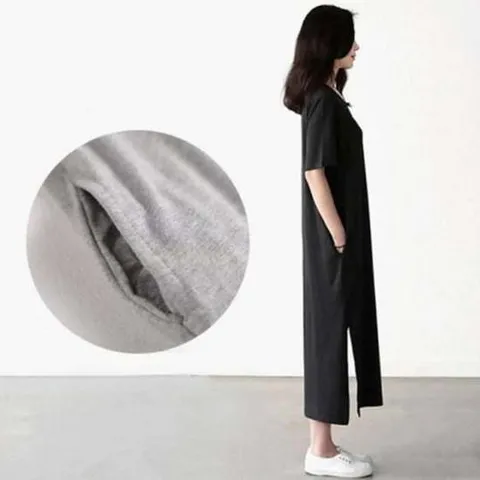 롱 롱원피스 절개원피스 반팔 마담의류 브이넥 원피스