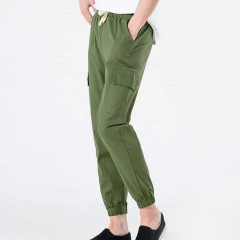 남자 린넨 바지 여름 카고 조거 팬츠 밴딩 데일리