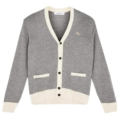 메종키츠네 23FW 남성 베이비 폭스 바이컬러 가디건 HU00542KT1036 H150