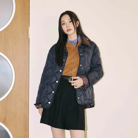 [ 롯데백화점 ][제이제이 지고트]코듀로이 칼라 퀼팅 구스다운 점퍼 GPAM2PD911