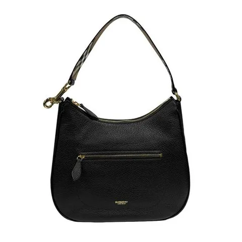 버버리 호보 숄더백 81046821 그레인 레더 블랙