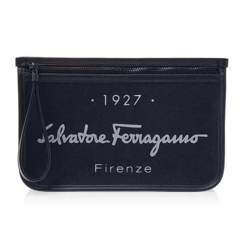 [페라가모] 남성 1927 시그니처 로고 클러치 24 0971 NERO 0757845