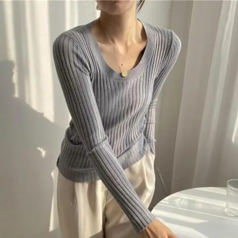 아트박스/이룸 골지 라운드 니트티셔츠