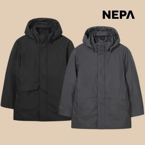 네파 남성 구스다운 고어텍스 윈드스토퍼 후드 미드 다운자켓 7L72062