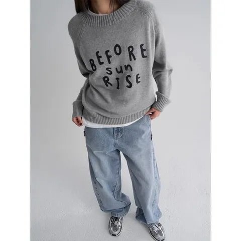 (125X51MQ83) [에잇세컨즈] 레터링 풀오버  그레이