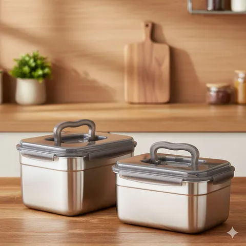 쿡위즈 이지 필수 김치통 2종세트 (핸디3호 1개, 정사각2호 1개)