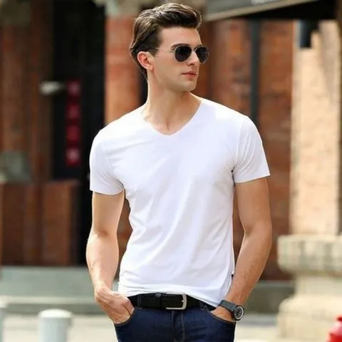 V넥 무봉제 남성 반팔티셔츠 여름 런닝 냉감 쿨 GWM