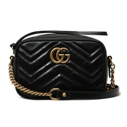 25 FW 구찌 GG Marmont Matelasse 마몽트 마틀라쎄 미니 숄더백 블랙 448065 DTD1