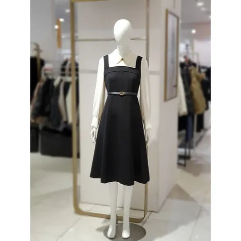 [에꼴드파리]MARIO(미센스) 배색 뷔스티에 플레어 원피스 MB59OPM182A