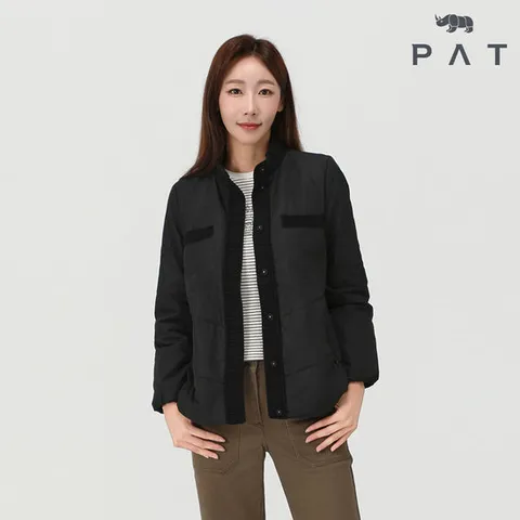 [PAT] 니트 배색 패딩 자켓 _1H61206
