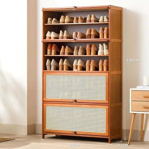 8단 대나무 라탄 신발장 (80cm)