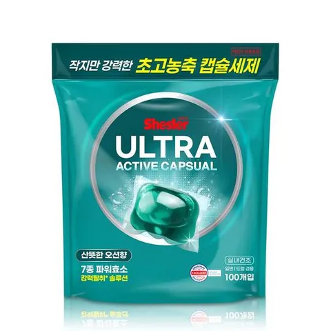 쉬슬러 초고농축 올인원 실내건조 캡슐세제 오션향 100개입