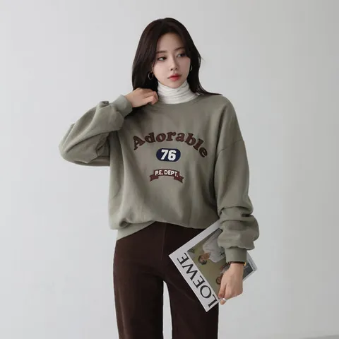 [피핀] 112608 러블리 자수 양기모 맨투맨