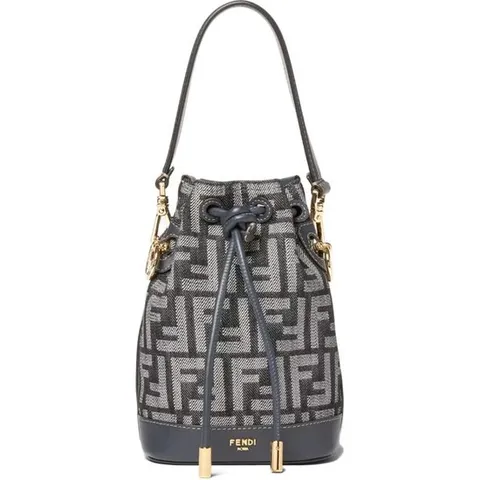 펜디 몽 트레조 데님 자카드 버킷백 8BS109AUT4 F1UJ5