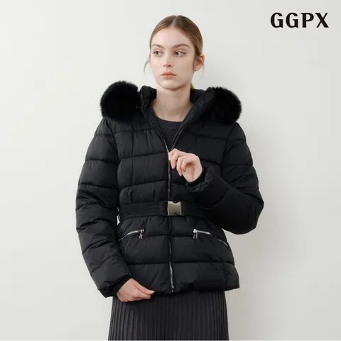 [GGPX] 벨티드 후드 퍼 패딩 점퍼 (GPDJJ002D)