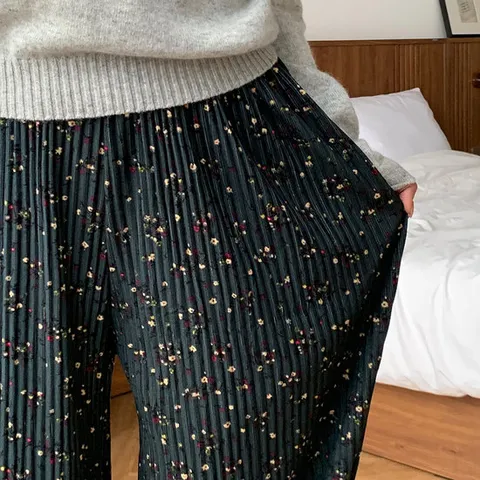 코튼원 가을겨울 플리츠 꽃주름 홈웨어 몸빼바지 밴딩팬츠 시보리