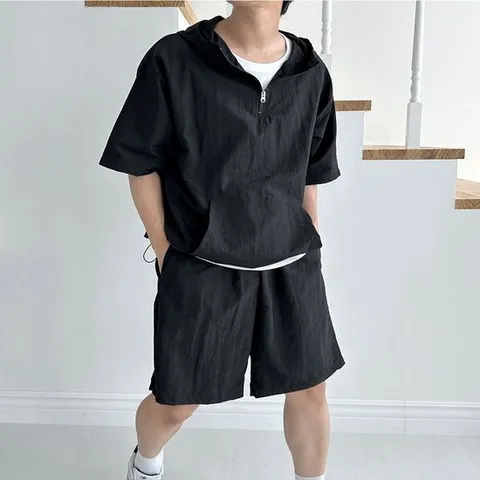 남성 타슬란 아노락 후드 여름 상하의 트레이닝세트