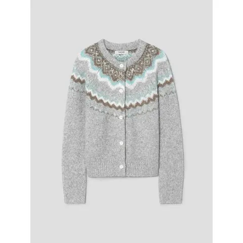 (355Y5ALY43) [에잇세컨즈] 페어아일 자카드 카디건  그레이