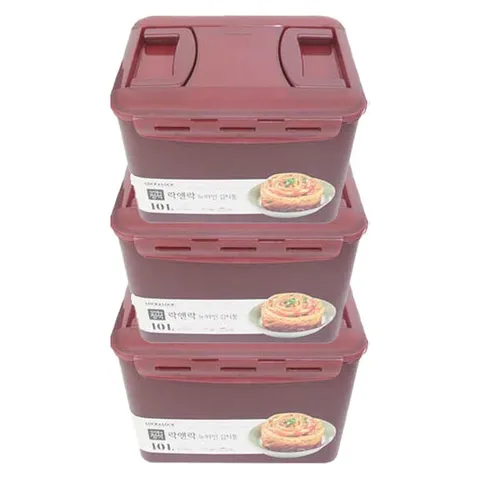 락앤락 대형 김치통 10L 3세트 (12포기) 김장 보관용기 밀폐용기 반찬통 배추 갓김치 열무 깍두기 파김치