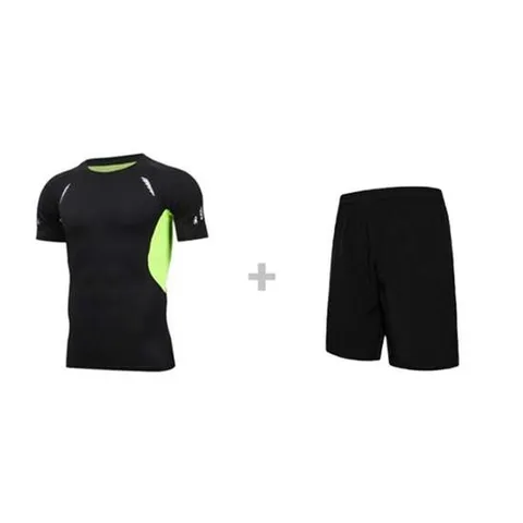 형광 남성 트레이닝 반바지 세트 운동 티셔츠 런닝
