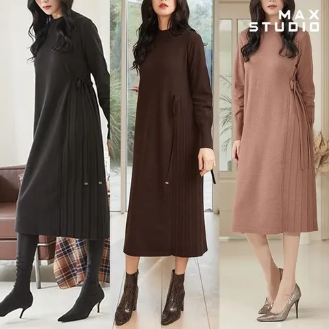 [막스 스튜디오]막스 모크 넥라인 원피스 MSH010OE3W