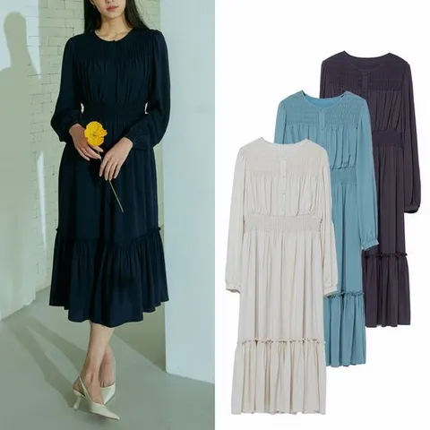 [막스 스튜디오]간절기 여성 베이직 크리스 롱원피스 4종 택1