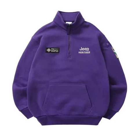 [ 롯데백화점 ][지프]남녀공용 헤리티지 반넥집업 기모 맨투맨(JM4TSU857