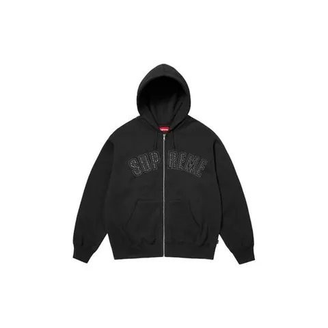 슈프림 x B B  사이먼 집업 후드 스웨트셔츠 블랙   25SS -SUP-XBBSIZIUPHOSWBL25SS