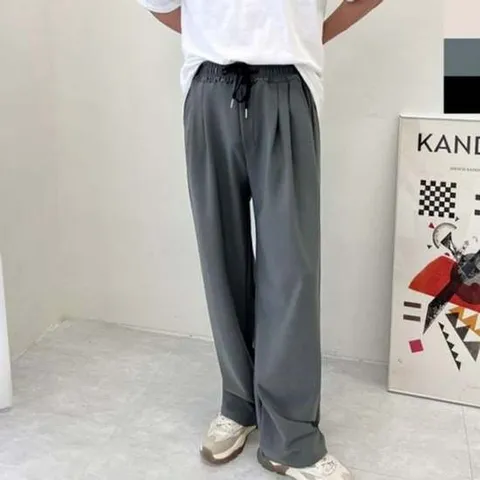 바지 와이드팬츠 투턱 스판 투턱팬츠 투턱와이드팬츠