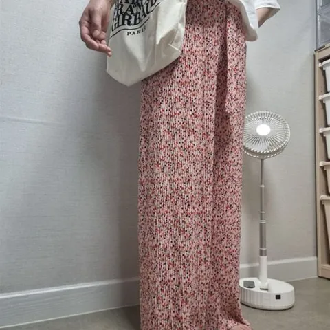 여성 여자 플라워 밴딩 팬츠 플리츠 꽃무늬 몸빼 몸배