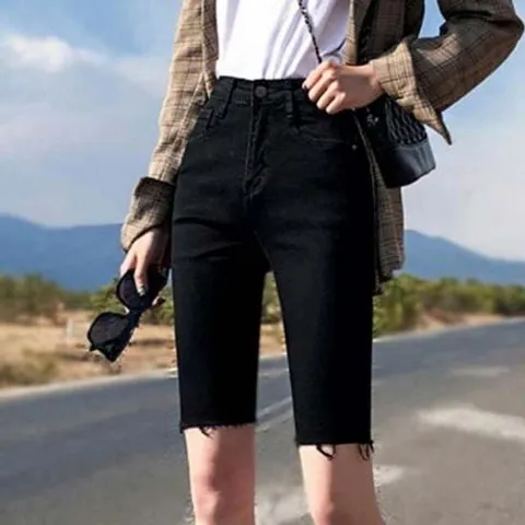 예쁜 핏이 캐주얼 여자 신축성 필수템 블랙 하이 웨스