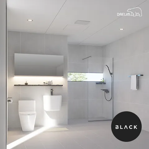대림바스 하이엔드 블랙 포세린 벨로 LED 와이드플랩장 거실욕실 리모델링