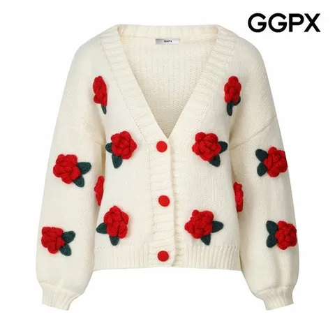 [GGPX] 폼폼 플라워 니트 가디건 (GP9KG009F)