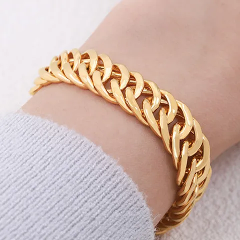 여자 순금 (5돈)같은 (3돈)체인 팔찌 11.25g [커브 할로우]