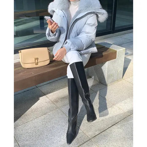 더제이수 / 허니 구스 퍼 숏 패딩