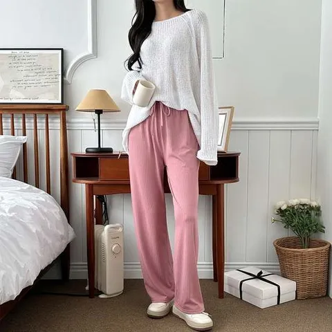 여성 린클 컴포터블 일자형 밴딩 팬츠