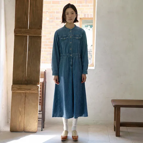 [ 롯데백화점 ][써스데이아일랜드][여성]변형 절개라인 데님 원피스(T256MOP183W)