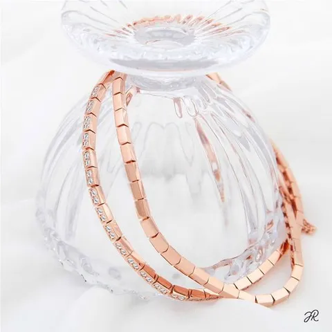 [오너클랜]인기상품 p 엠마 두줄 스퀘어 로즈골드 블록 큐빅 패