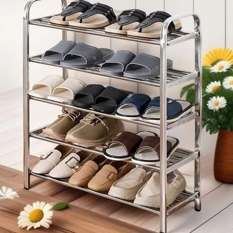 (신상꿀템)현관 신발장 5단 정리대 스텐 신발 보관함 신발장 5단신발장 신발장5단 조립식신발장 현관신발장 현관신발정리대 신발정리대 신발보관함