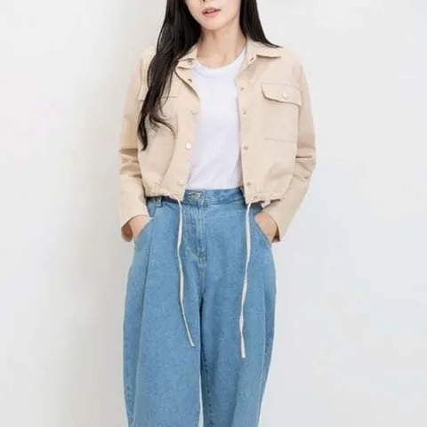 봄아 우터 데일리 크롭 데일리 클래식 자켓 야상 스트