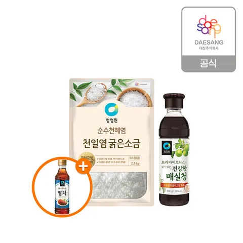 청정원 김장용품 천일염2.5kg+매실청 650g+(증정)멸치액젓750g