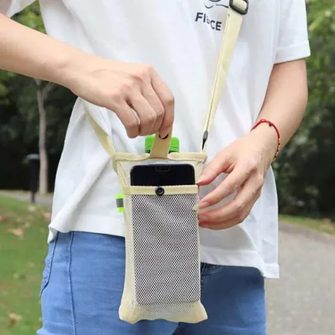 물병주머니 휴대용 메쉬 텀플러 파우치 1P 물통 스트랩 핸드폰